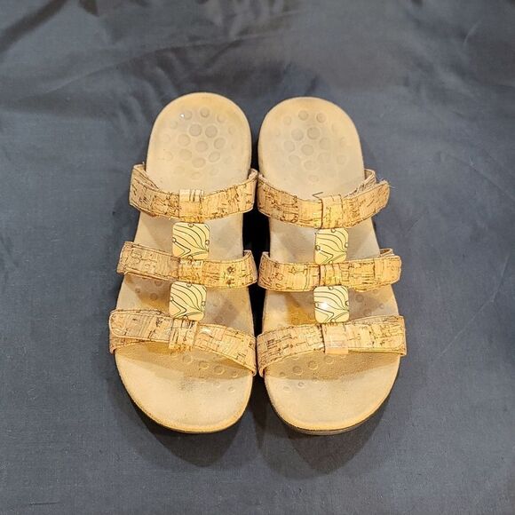 VIONIC AMBER GOLD CORK SYNTHETIC WOMEN"S SANDAL - Picture 1 of 14